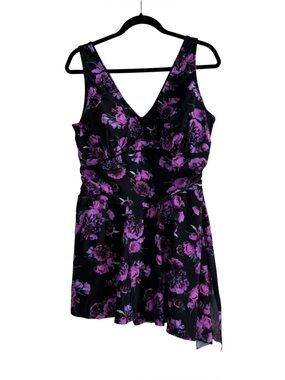 TORRID Purple Floral Swim Dress 2x